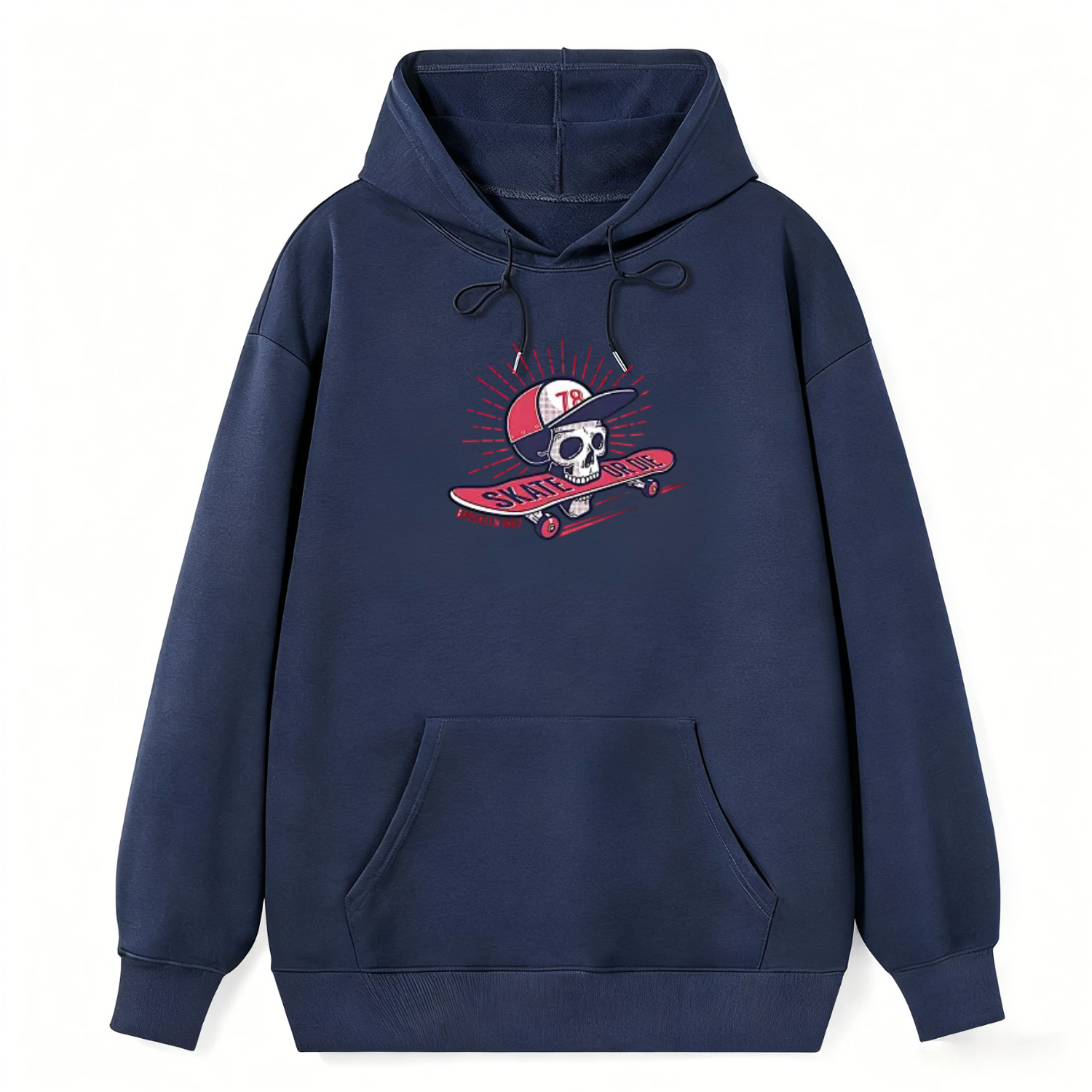 Skull Skateboard Retro Classic Hoodie - Image 3